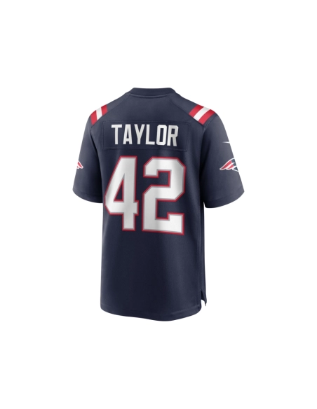 Mens New England Patriots J.J. Taylor Navy Team Game Jersey