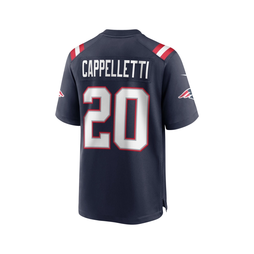 Mens New England Patriots Gino Cappelletti Navy Game Retired Player Jersey