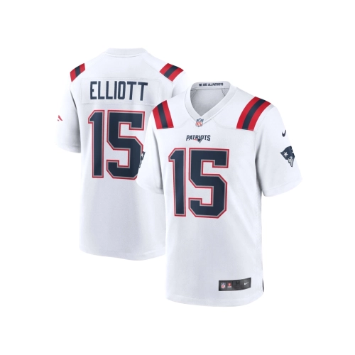 Mens New England Patriots Ezekiel Elliott White Game Player Jersey
