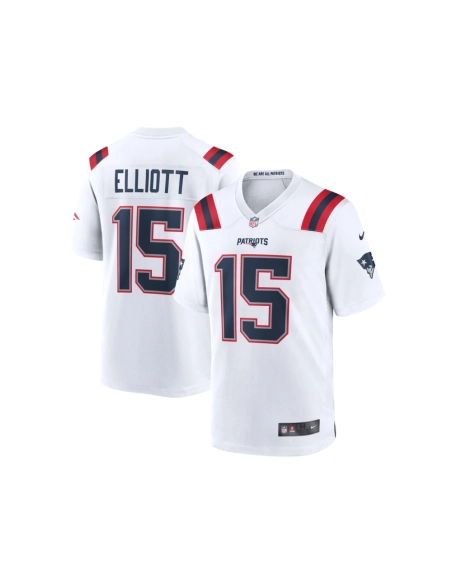 Mens New England Patriots Ezekiel Elliott White Game Player Jersey