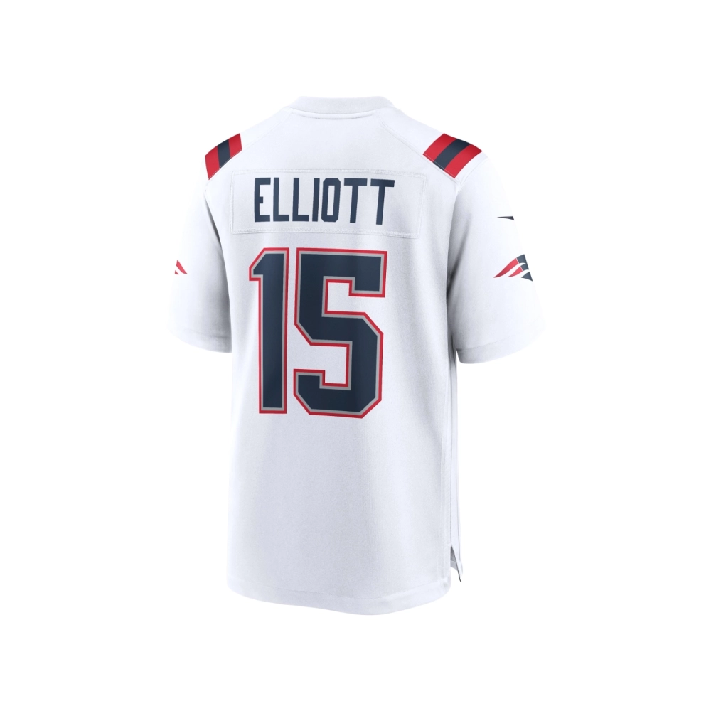 Mens New England Patriots Ezekiel Elliott White Game Player Jersey