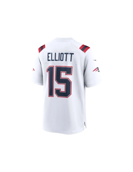 Mens New England Patriots Ezekiel Elliott White Game Player Jersey