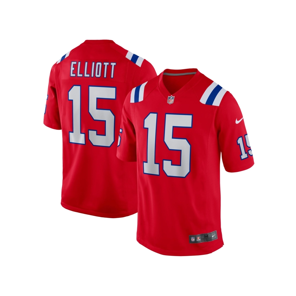 Mens New England Patriots Ezekiel Elliott Red Alternate Game Player Jersey