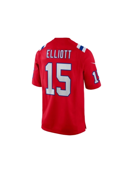 Mens New England Patriots Ezekiel Elliott Red Alternate Game Player Jersey