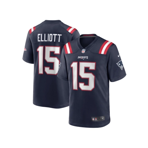 Mens New England Patriots Ezekiel Elliott Navy Game Player Jersey