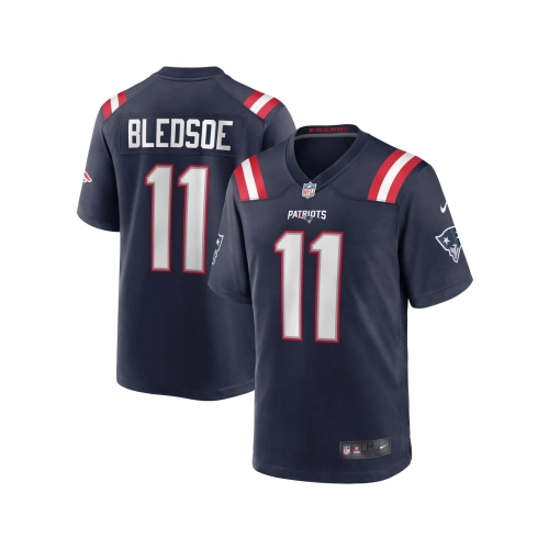 Mens New England Patriots Drew Bledsoe Navy Game Retired Player Jersey