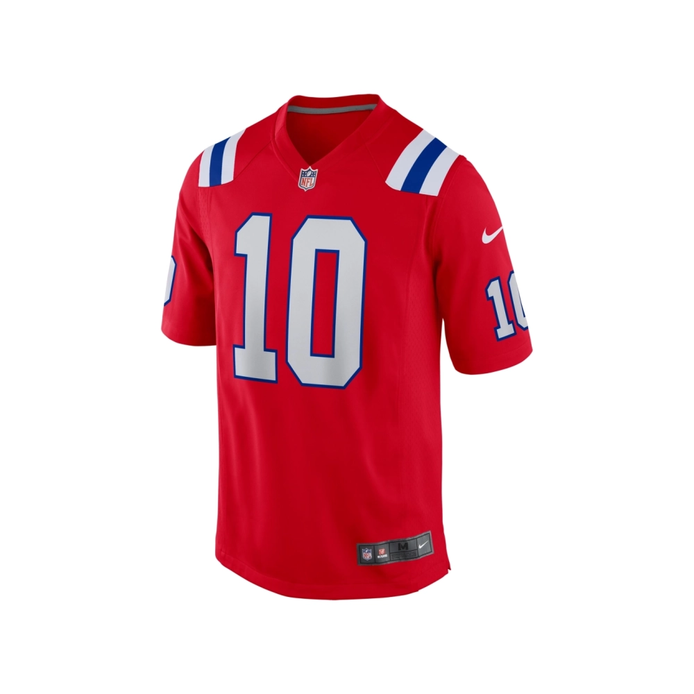 Mens New England Patriots Drake Maye Red 2024 NFL Draft First Round Pick Player Game Jersey