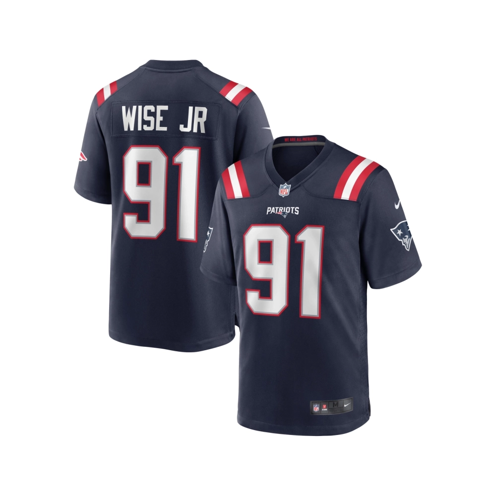 Mens New England Patriots Deatrich Wise Jr. Navy Game Jersey