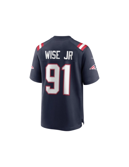Mens New England Patriots Deatrich Wise Jr. Navy Game Jersey