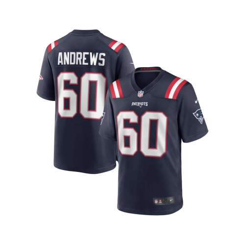 Mens New England Patriots David Andrews Navy Game Jersey