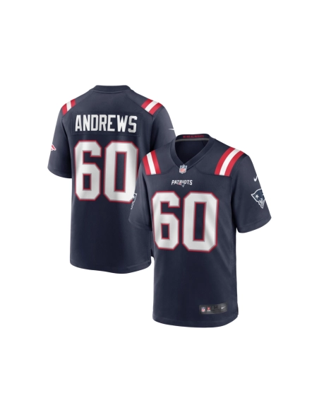 Mens New England Patriots David Andrews Navy Game Jersey