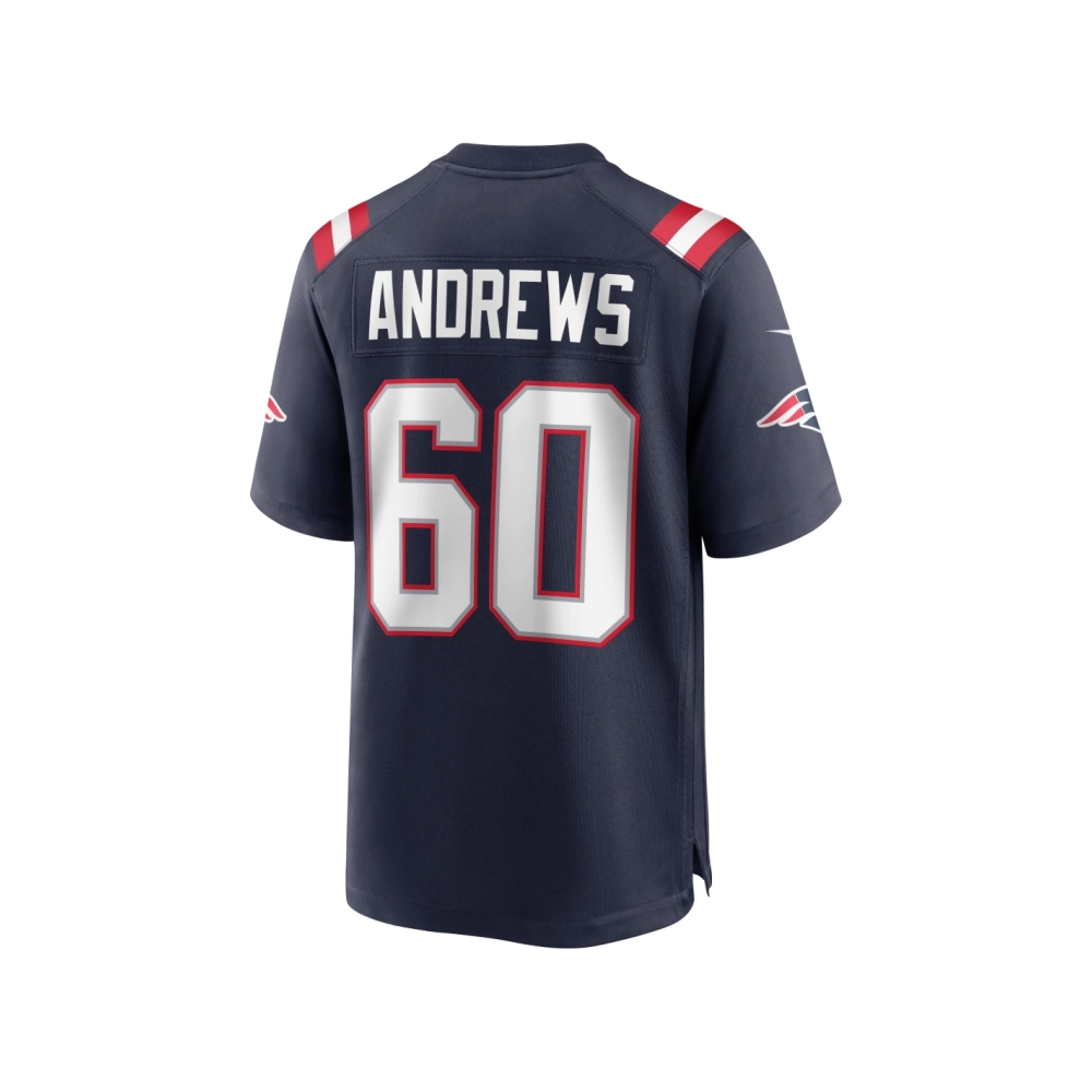 Mens New England Patriots David Andrews Navy Game Jersey