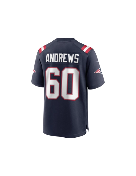 Mens New England Patriots David Andrews Navy Game Jersey