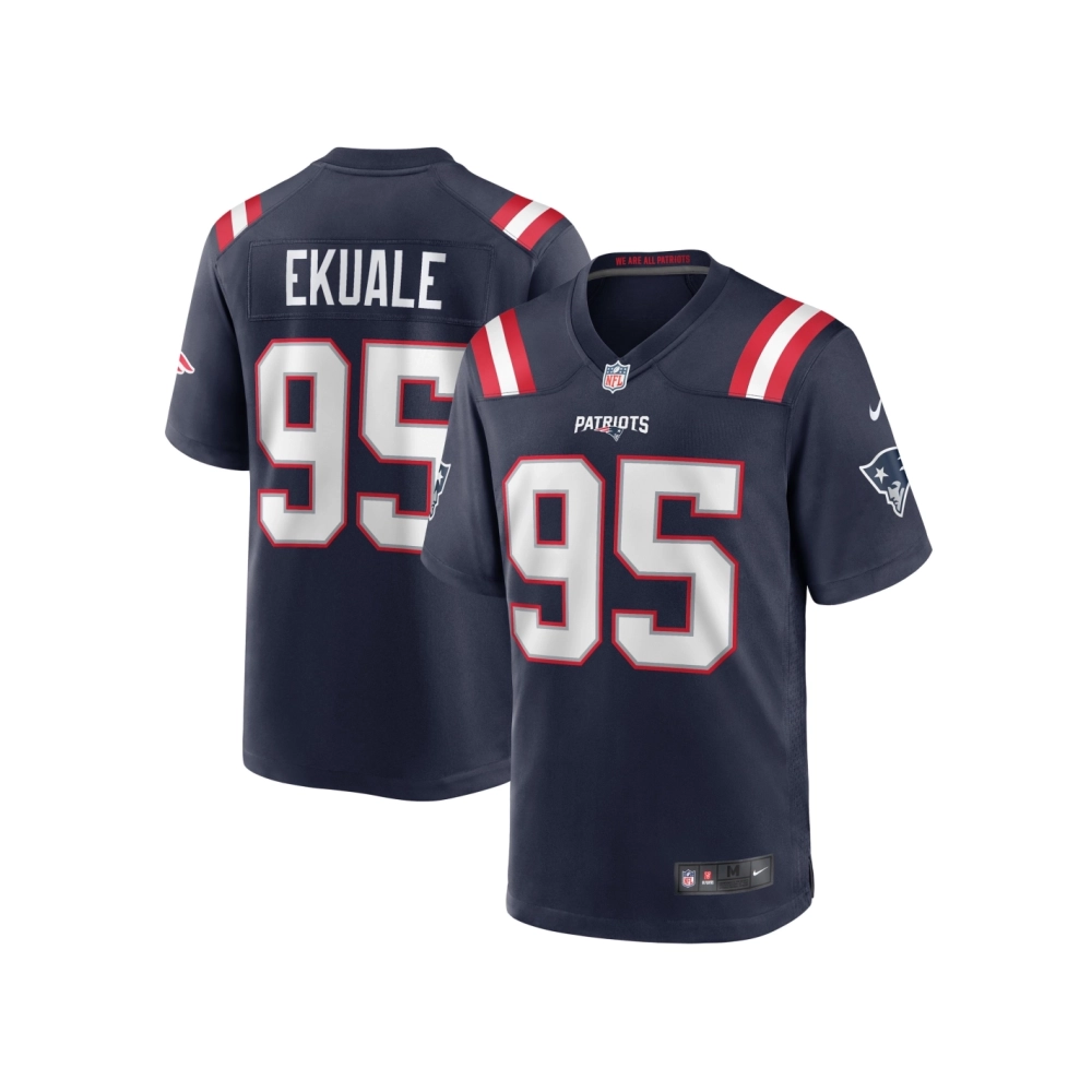 Mens New England Patriots Daniel Ekuale Navy Game Player Jersey