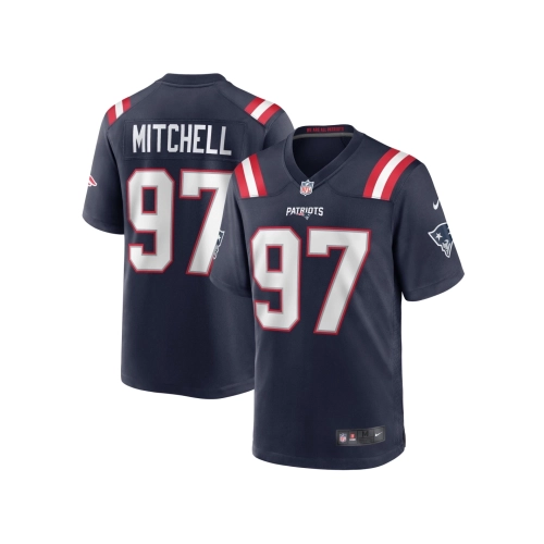 Mens New England Patriots DaMarcus Mitchell Navy Game Player Jersey