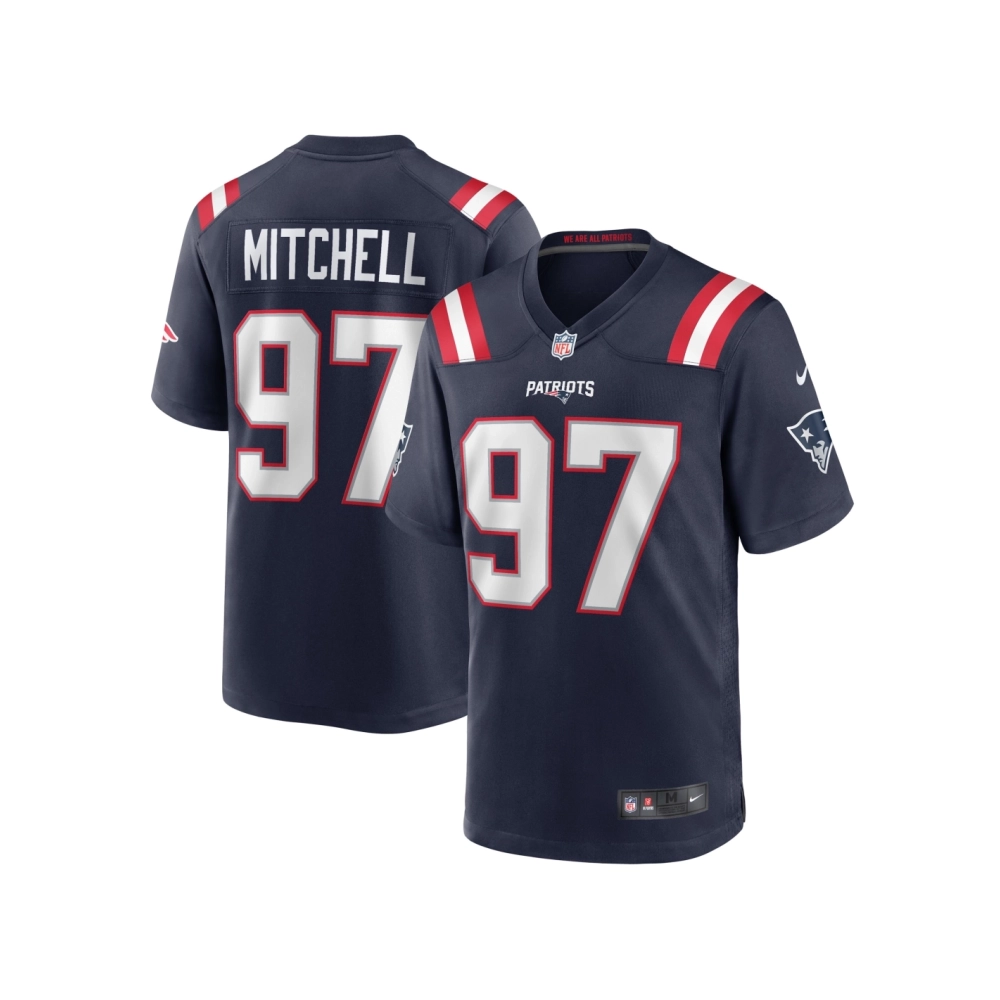Mens New England Patriots DaMarcus Mitchell Navy Game Player Jersey