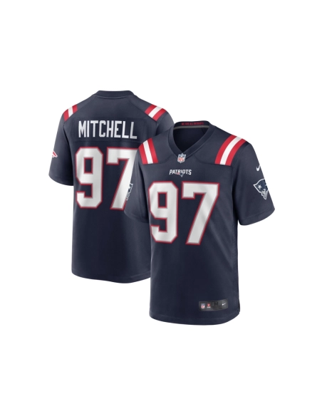 Mens New England Patriots DaMarcus Mitchell Navy Game Player Jersey