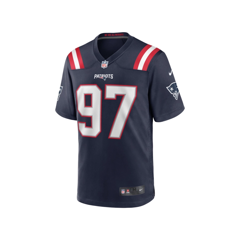 Mens New England Patriots DaMarcus Mitchell Navy Game Player Jersey