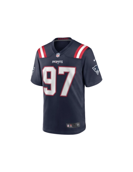 Mens New England Patriots DaMarcus Mitchell Navy Game Player Jersey