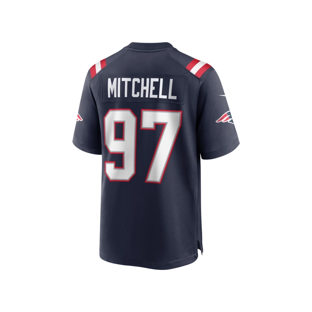 Mens New England Patriots DaMarcus Mitchell Navy Game Player Jersey
