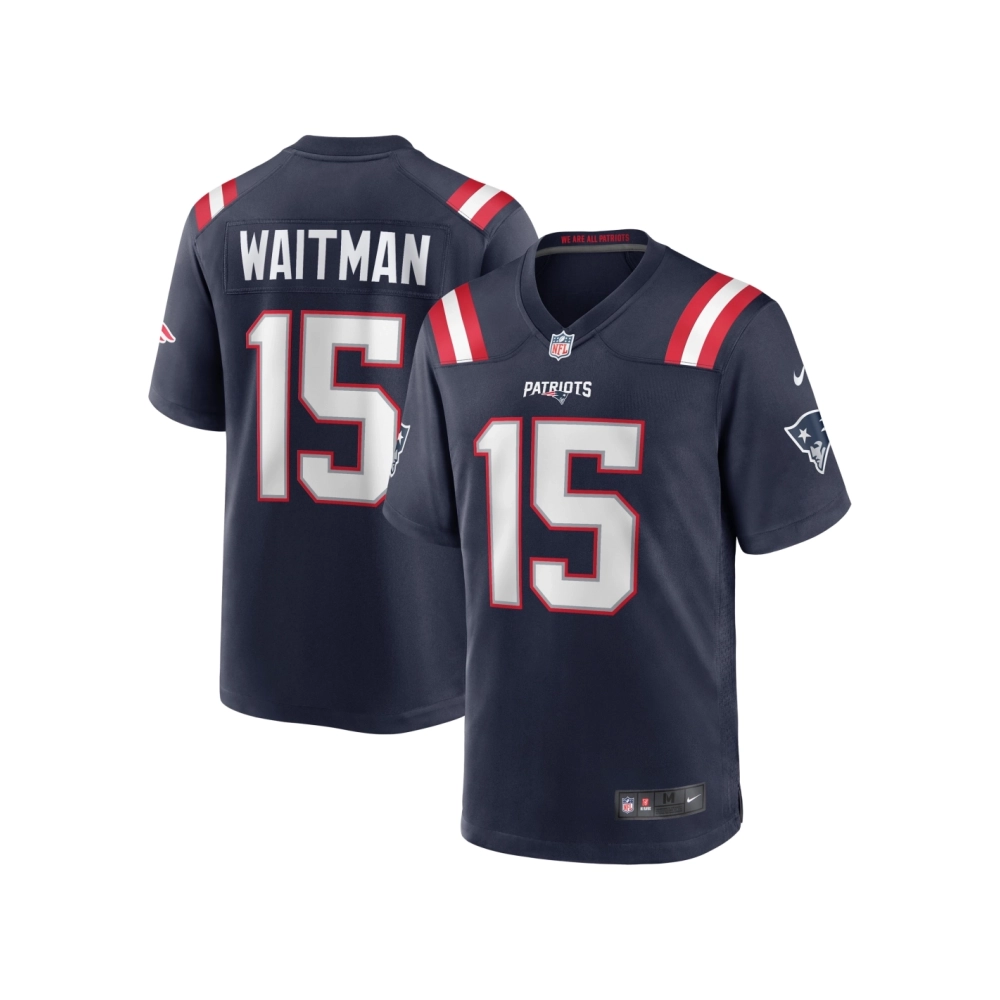 Mens New England Patriots Corliss Waitman Navy Game Jersey
