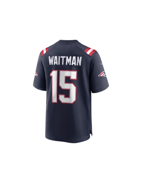 Mens New England Patriots Corliss Waitman Navy Game Jersey