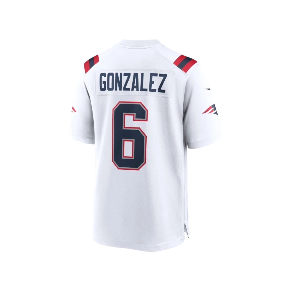Mens New England Patriots Christian Gonzalez White Game Jersey