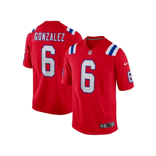 Mens New England Patriots Christian Gonzalez Red Alternate Team Game Jersey