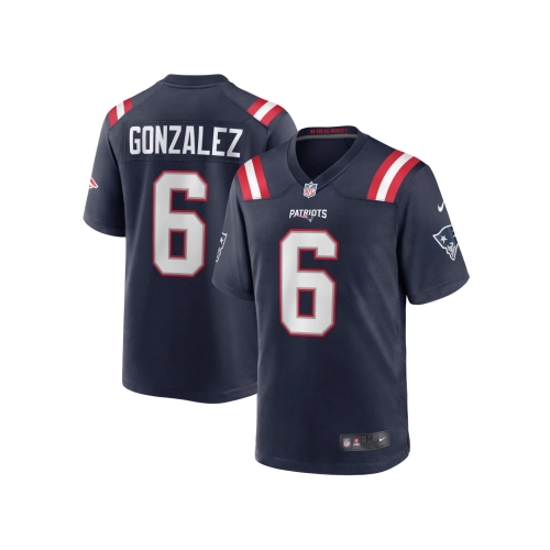 Mens New England Patriots Christian Gonzalez Navy Team Game Jersey