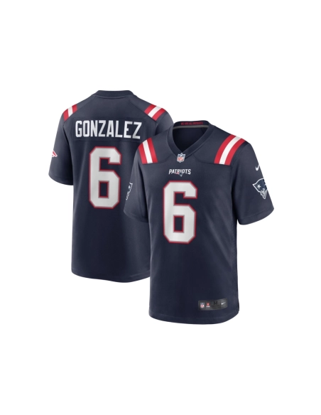 Mens New England Patriots Christian Gonzalez Navy Team Game Jersey