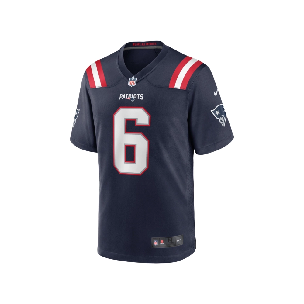 Mens New England Patriots Christian Gonzalez Navy Team Game Jersey
