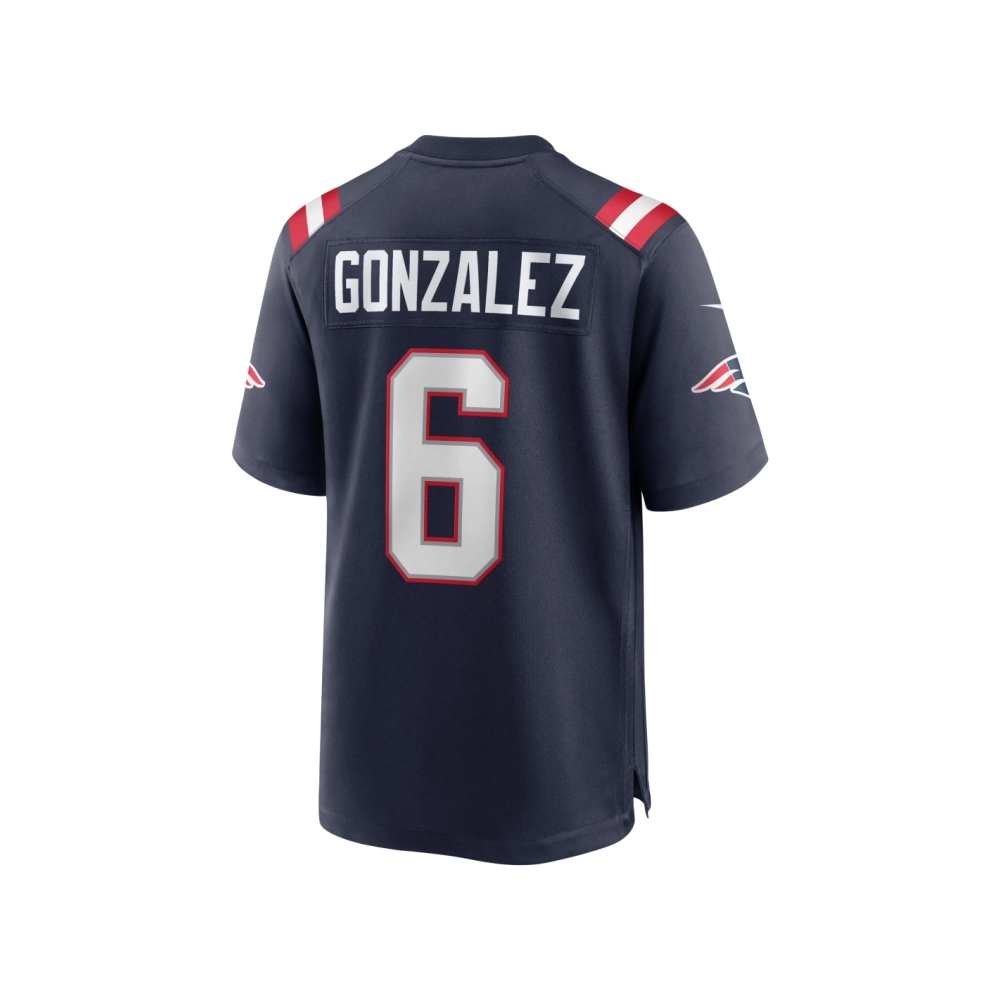 Mens New England Patriots Christian Gonzalez Navy Team Game Jersey