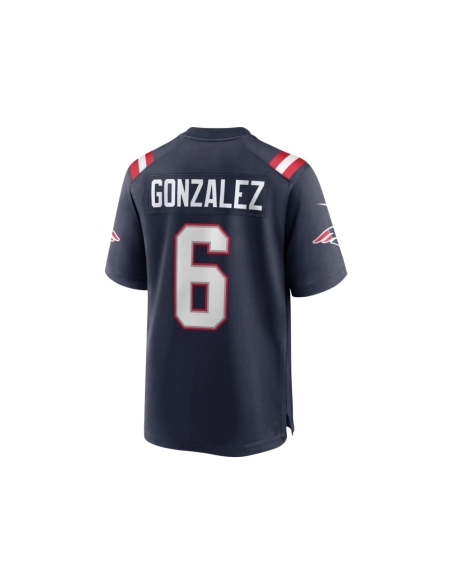 Mens New England Patriots Christian Gonzalez Navy Team Game Jersey