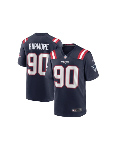 Mens New England Patriots Christian Barmore Navy Player Game Jersey