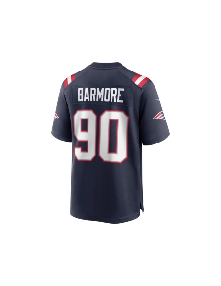 Mens New England Patriots Christian Barmore Navy Player Game Jersey