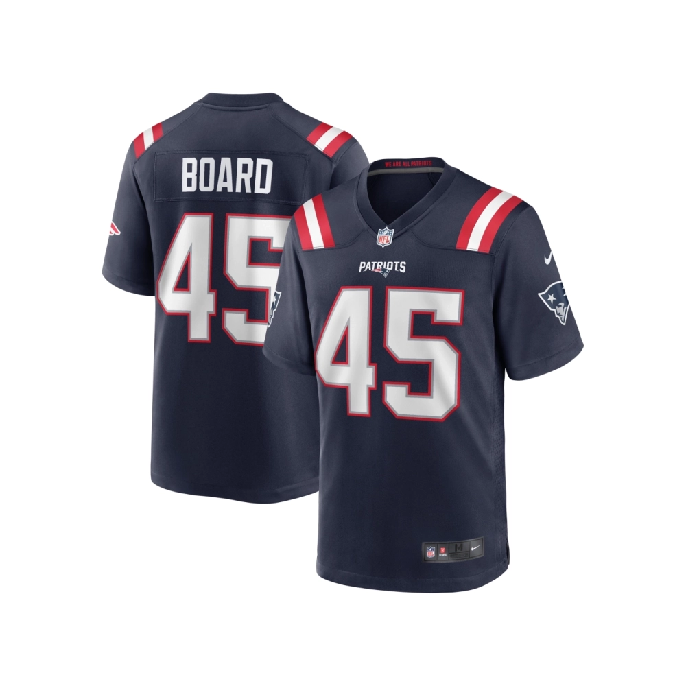 Mens New England Patriots Chris Board Navy Game Player Jersey