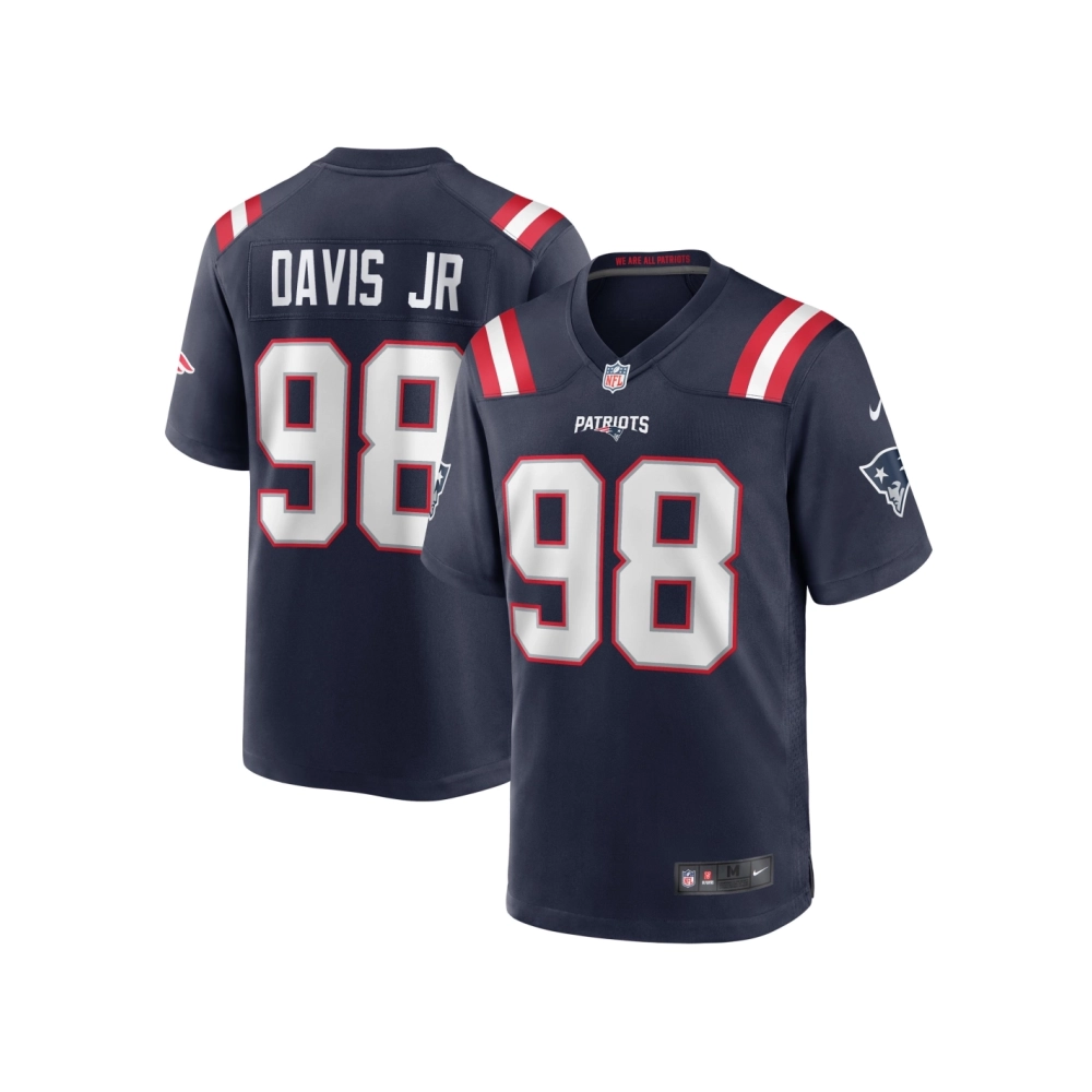 Mens New England Patriots Carl Davis Jr. Navy Game Player Jersey