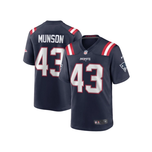 Mens New England Patriots Calvin Munson Navy Home Game Player Jersey