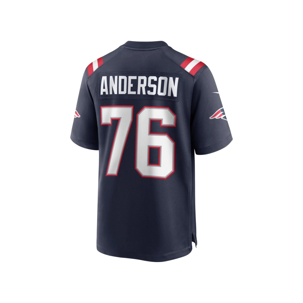 Mens New England Patriots Calvin Anderson Navy Game Jersey