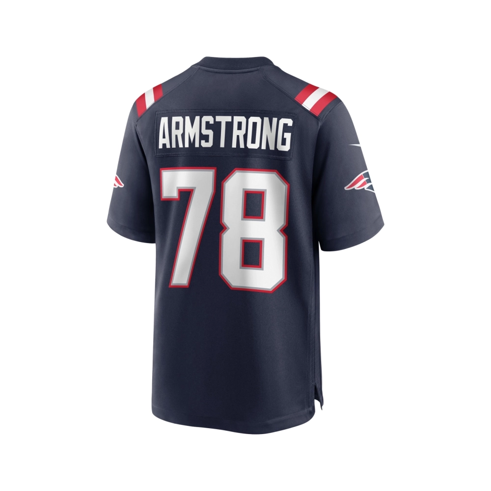 Mens New England Patriots Bruce Armstrong Navy Game Retired Player Jersey