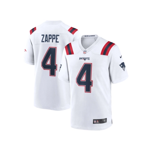 Mens New England Patriots Bailey Zappe White Game Player Jersey