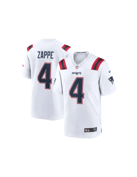 Mens New England Patriots Bailey Zappe White Game Player Jersey