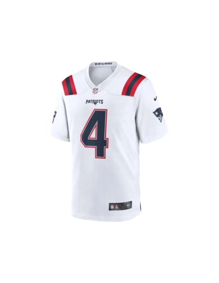 Mens New England Patriots Bailey Zappe White Game Player Jersey
