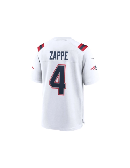 Mens New England Patriots Bailey Zappe White Game Player Jersey