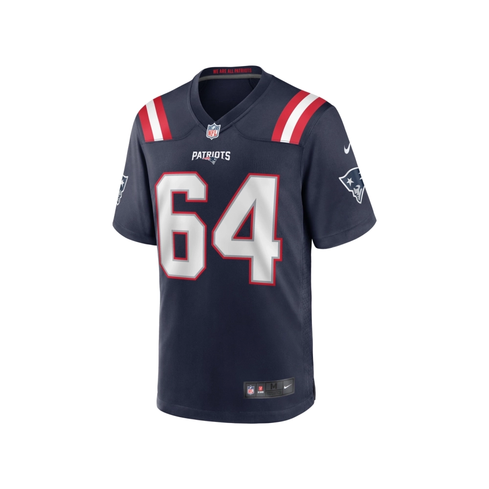 Mens New England Patriots Andrew Stueber Navy Game Player Jersey
