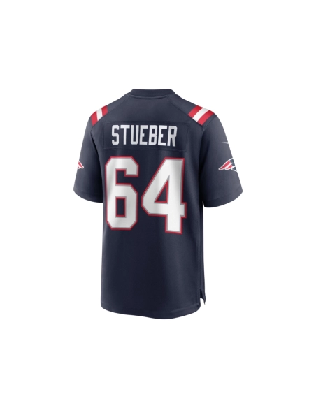 Mens New England Patriots Andrew Stueber Navy Game Player Jersey