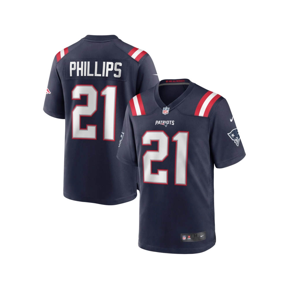 Mens New England Patriots Adrian Phillips Navy Game Jersey