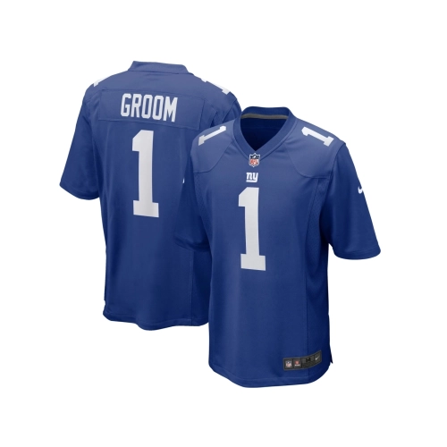 Mens New York Giants Number 1 Groom Royal Game Jersey
