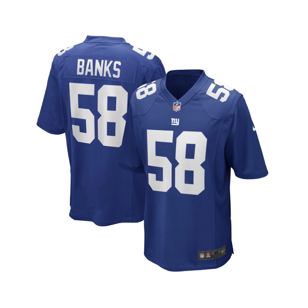 Mens New York Giants Carl Banks Royal Game Retired Player Jersey