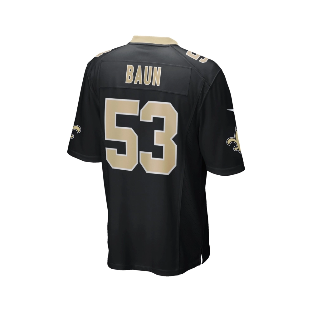 Mens New Orleans Saints Zack Baun Black Game Player Jersey